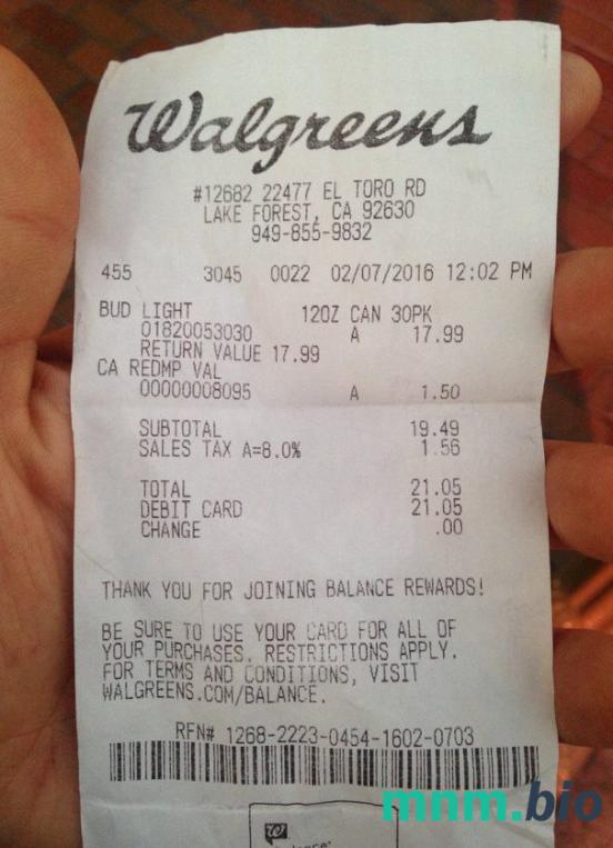 Walgreens Pharmacy przykładowy czek płatniczy PSD